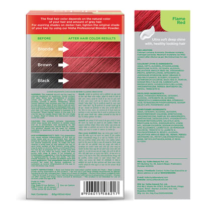 Nisha Creme Hair Color Combo, Pack of 2 Burgundy & Flame Red