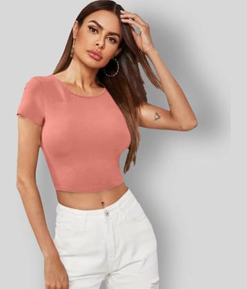 Dream Beauty Fashion Women's Polyester Crop Top ( Peach )