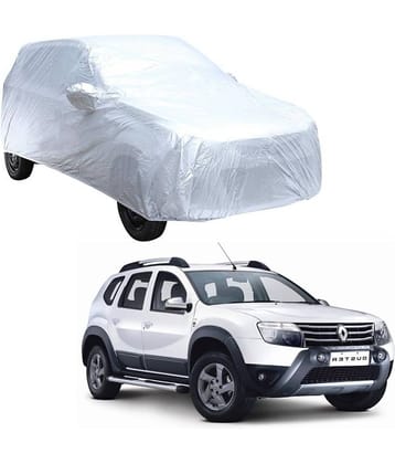 Autoretail Sil.ver Color Car Cover With Mirror Pocket Polyster For Renault Duster