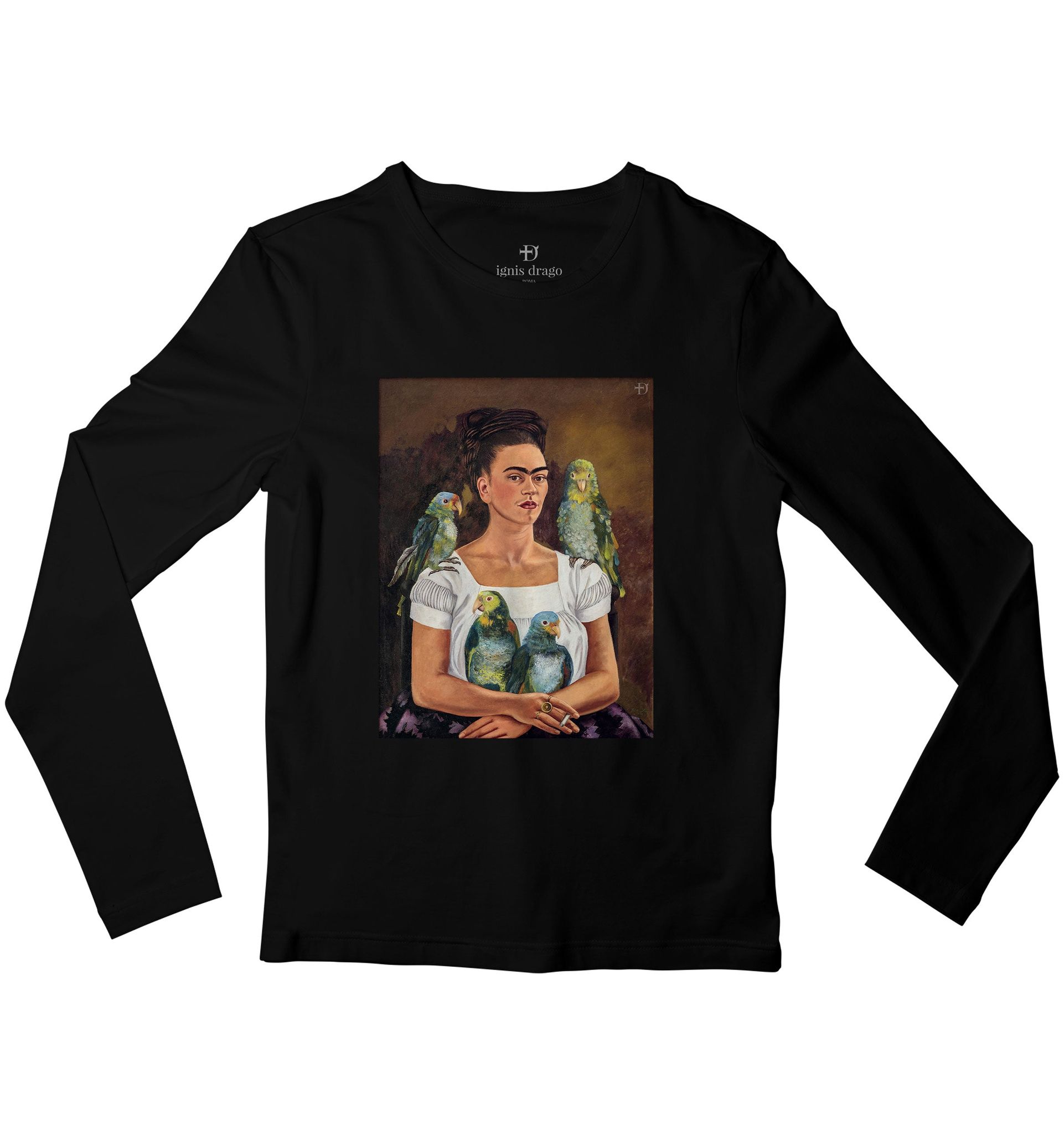 Me and My Parrots Full Sleeve Art T-shirt-38 - S / Black