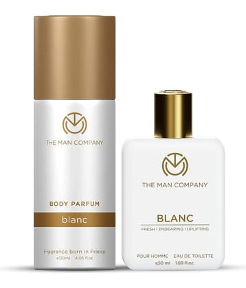 The Man Company Blanc EDT 50ml & Body 120ml Perfumes Deodorant Spray for Men 85 ml ( Pack of 2 )