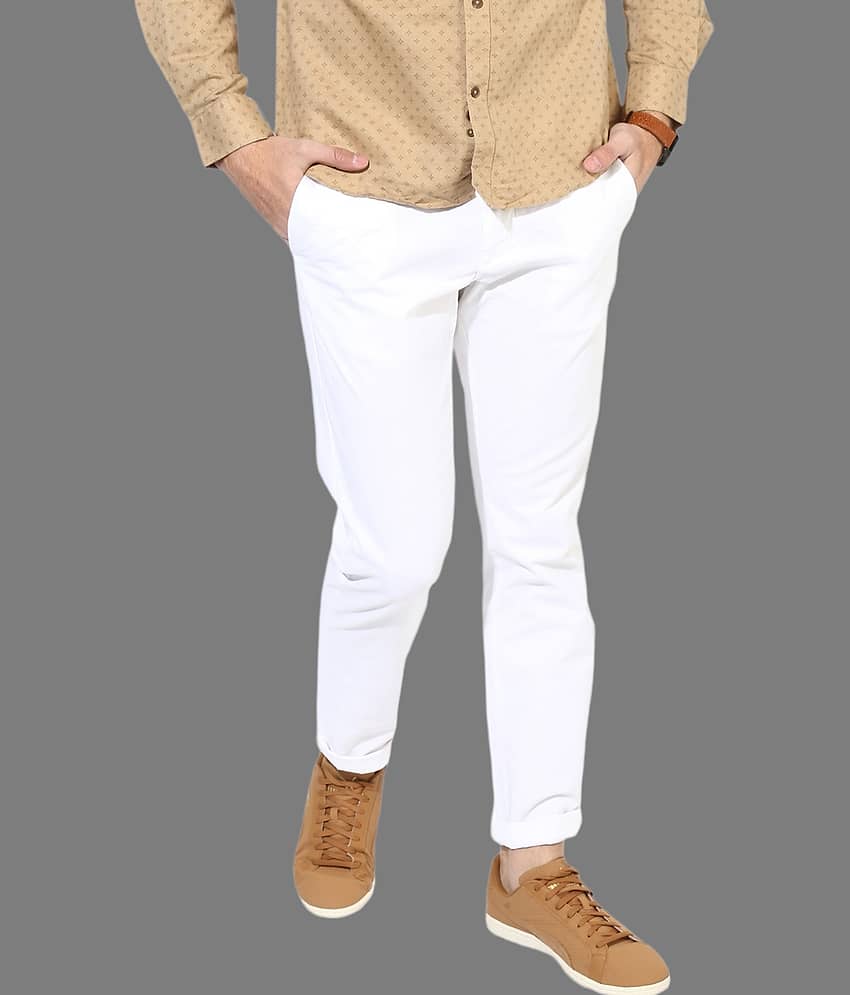 HALOGEN White Regular Chinos ( Pack of 1 )
