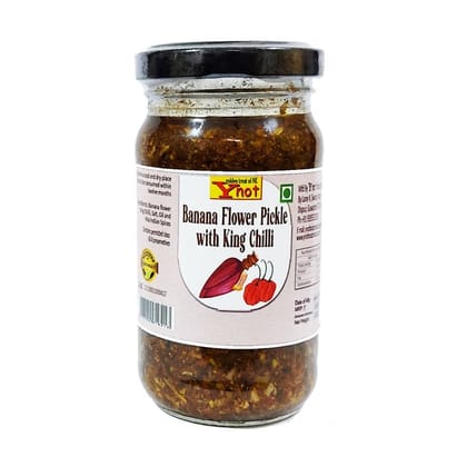 Y Not Banana Flower Pickle with King Chilli - 180 gm - One glass jar