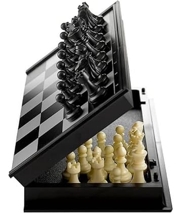 FEDIFU  Chess Board Magnetic Chessboard Game Set Folding Travel Portable Case Travel Chessgame Premium Classic Black & Ivory Color Pieces Prefect Gift for Kids and Adults
