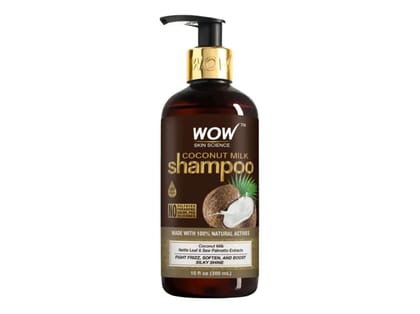 WOW Skin Science Coconut Milk Shampoo (New) - No Parabens, Sulphate, Silicones, Color & Salt - DHT BLOCKERS - 300mL