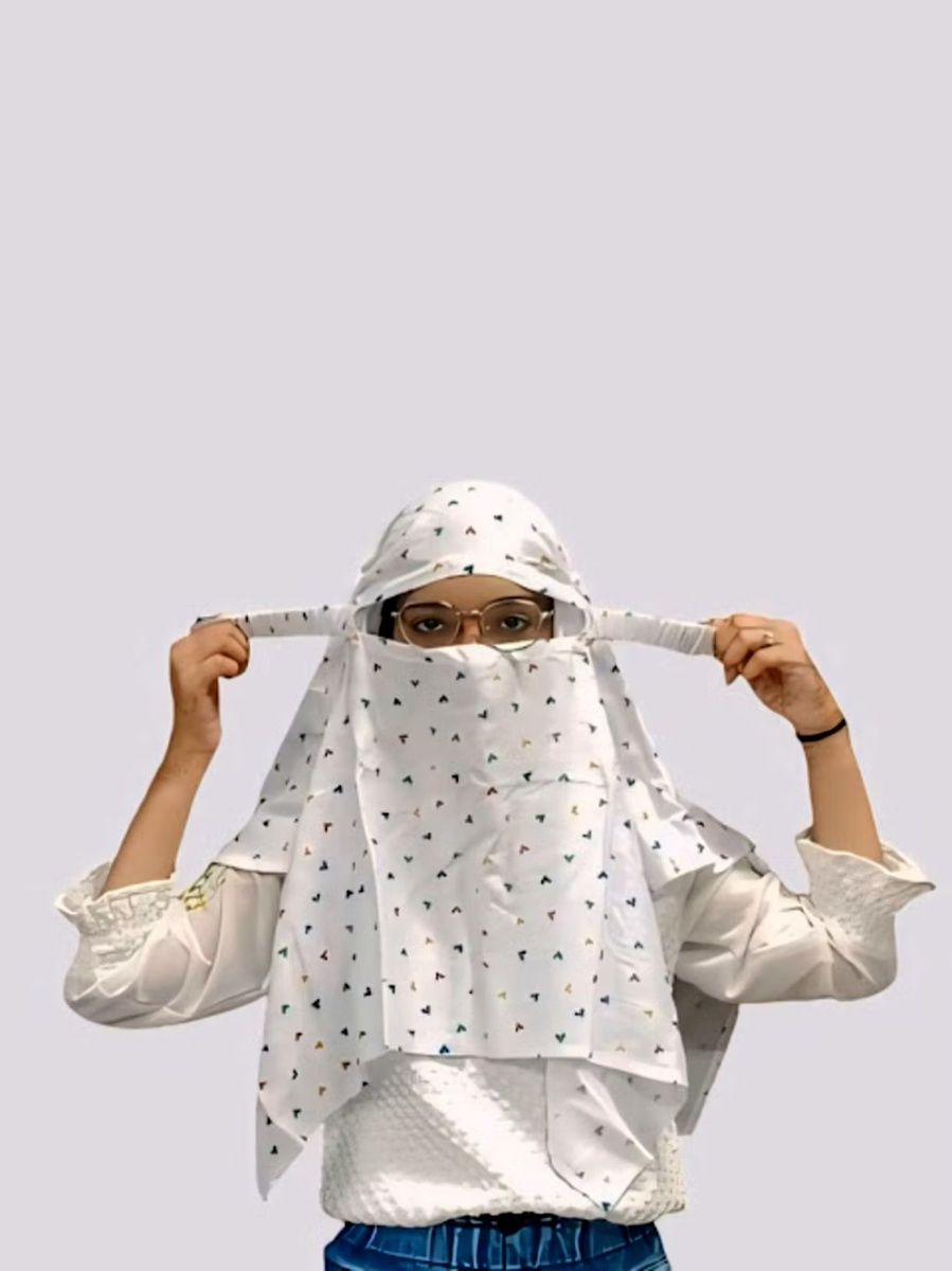 Shiv Textiles Ladies Summer Scarf Colorful Heart Design Pure Cotton Soft Breathable Neck Wrap Headscarf Lightweight Sun Protection Stole Daily Wear Fashion Accessory