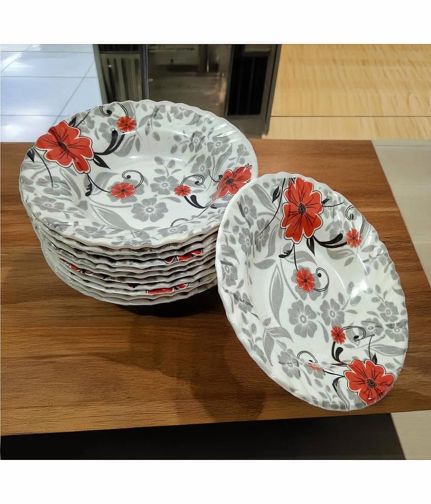 Inpro 12 Pcs Melamine Multi Color Quarter Plate