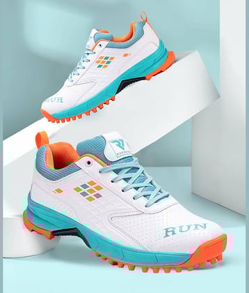 RUN SEVEN Green Cricket Shoes