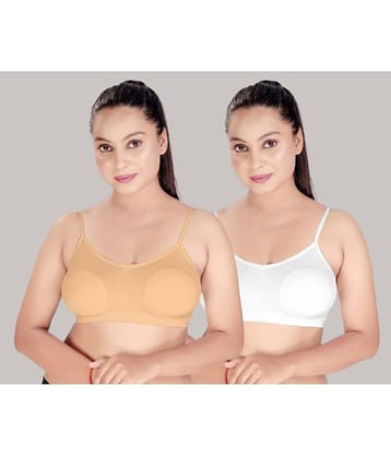 HAYA Pack of 2 Polyester Non Padded Women's Cami bra ( Multicolor ) Polyester Lightly Padded Women's Shaping Bra