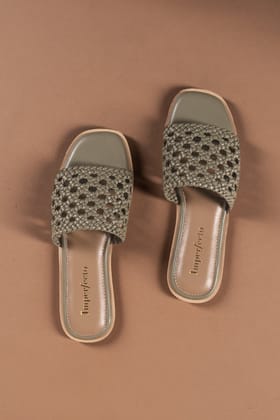 Olive Woven Sandals-36