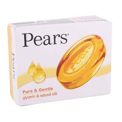 Pears Pure & Gentle Glycerin & Natural Oils Soap Bar, 98% Pure Glycerine & Natural Oils, 125 G