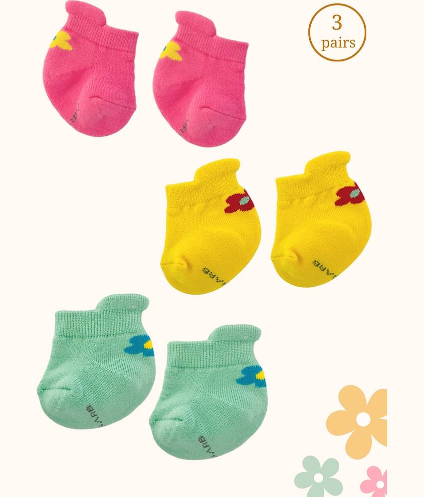 AIR GARB Pack of 3 Baby Boys Cotton Ankle Length Socks ( Multicolor )