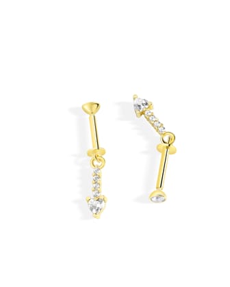 Zirconia Bar - Helix Hanging - 14K Gold Plated