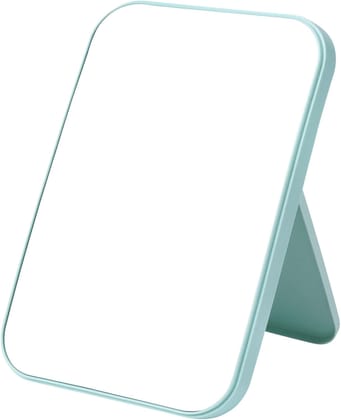 Desktop Makeup Mirror - Foldable, Portable Square Princess Mirror with Stand for Women (Blue, 8-Inch, Tabletop Mount, Framed) Desktop Makeup Mirror - Foldable, Portable Square Princess Mirror with Stand for Women (Blue, 8-Inch, Tabletop Mount, Framed) - 