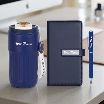 Personalized Smart Tumbler Gift Set with Diary & Pen