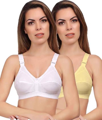 Eve's Beauty Pack of 2 Cotton Non Padded Women's Vintage Bra ( Multi Color )