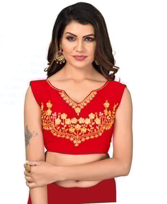 High nack Sleeve less-Red