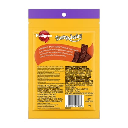 Pedigree® Tasty Jerky™ Roasted Lamb Flavour Dog Treat 70g