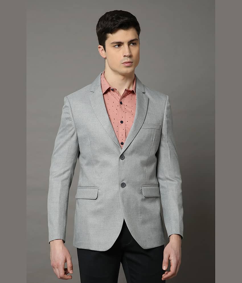 Cool Colors - Grey Polyester Slim Fit Men's Blazer ( Pack of 1 )