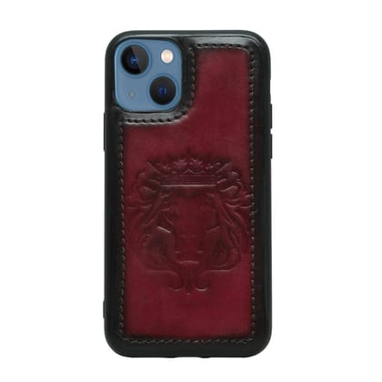 Pink Leather Lion Embossed Mobile Cover by BRUNE & BARESKIN-11