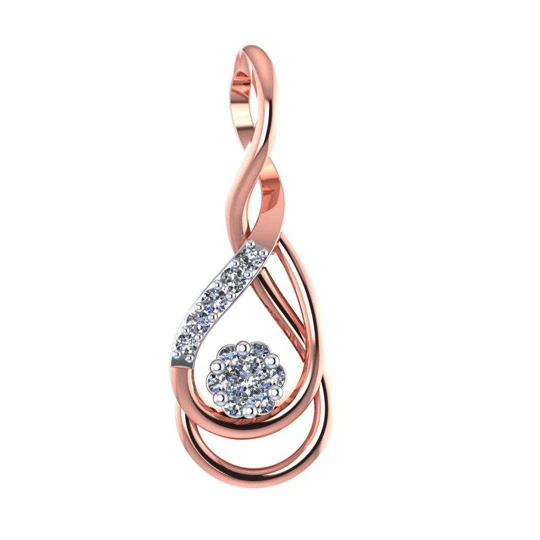 Senco Gold Tantalizing Grace Of Rose Gold Pendant (1.2 gram / 0.1 Ct / JK-SI / 18K Rose Gold)