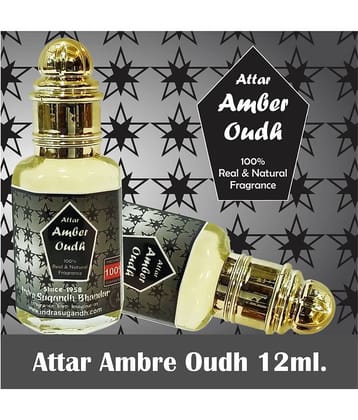 INDRA SUGANDH BHANDAR Attar For Men|Women|Pujan Amber Oudh Real Amber and Agarwood Combination Perfume 24 Hours Long Lasting Fragrance 12ml Rollon Pack