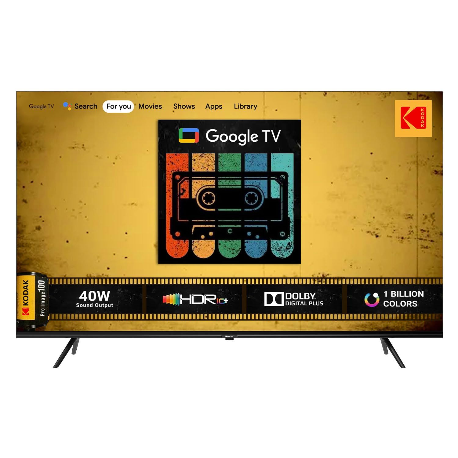KODAK 126 cm (50 inches) CAPRO Series 4K Ultra HD LED Google TV 50CAPROGT5012 (Black) Black