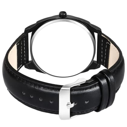 Black Cubic Designer Printed Dial Analog Watch for Men LR87