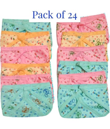 AURAPURO New Born Washable Reusable Hosiery Cotton Nappy / Diapers / Langot , PREMIUM QUALITY  0-6 Months (Multicolour) - Pack of 24