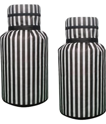 PrettyKrafts Set of 2 Cotton Black Cylinder Cover
