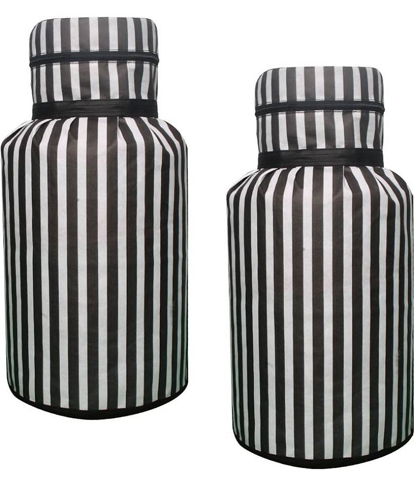 PrettyKrafts Set of 2 Cotton Black Cylinder Cover