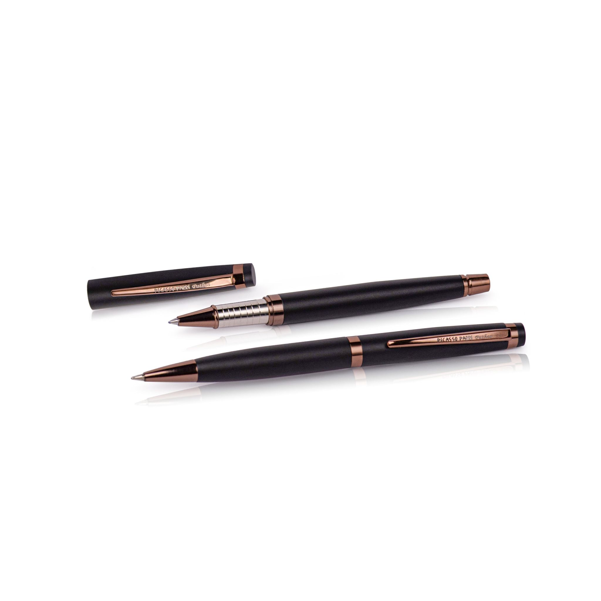 Pathos Roller And Ball Pen Set-Black
