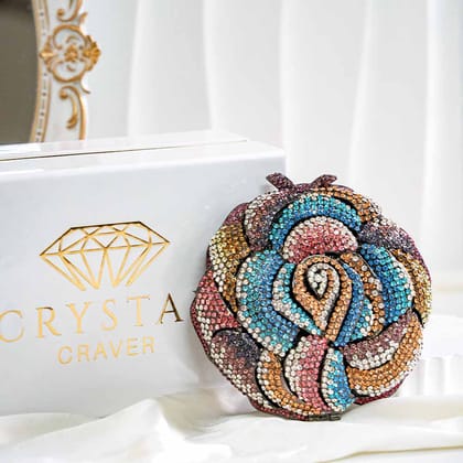 Rose Chrome Crystal Clutch Bag