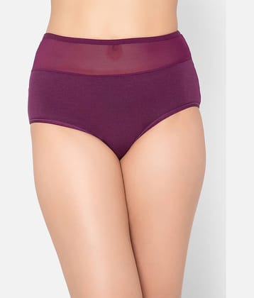 Clovia - Purple Cotton Solid Women's Briefs ( Pack of 1 )