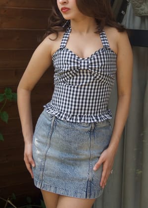 Country Gingham Top-XXS