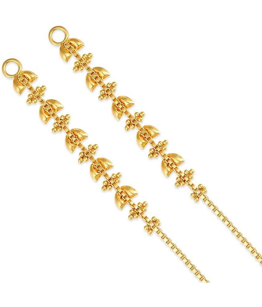 Vighnaharta - Golden Ear Chain Earrings ( Pack of 1 )