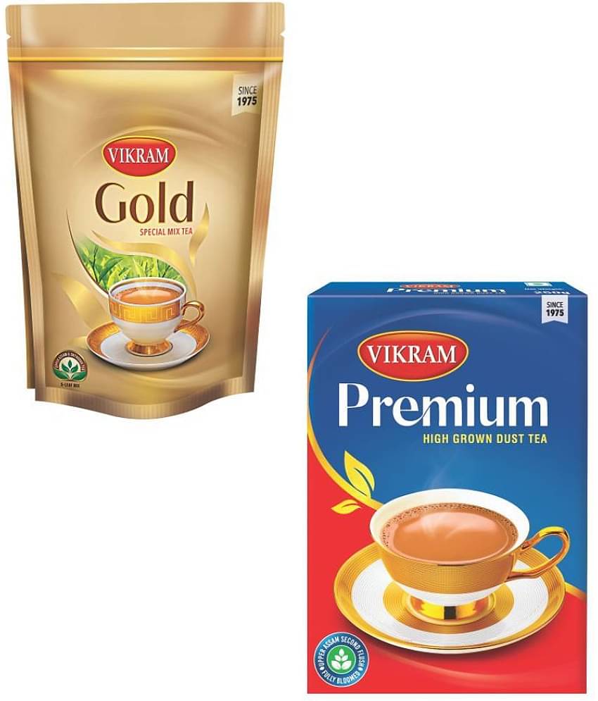 Vikram Gold Mix Special Tea 1000 Gm Assam Tea Powder  +Premium Dust 250 gm Pack of 2
