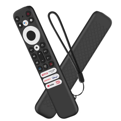 Cotbolt Silicone TV Remote Cover Case Compatible with TCL Tv Remote RC802NU1 IFFALCON Smart LED TV Remote Protective Cover with Lanyard [Remote NOT Included] (Black) Black / not found