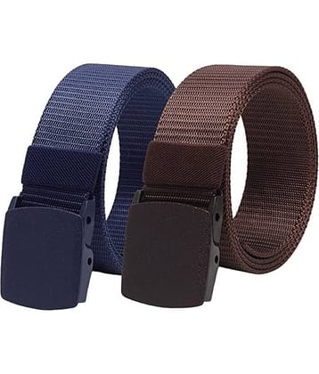 SILKSHOPPING - Multicolor Nylon Men's Casual Belt ( Pack of 2 )
