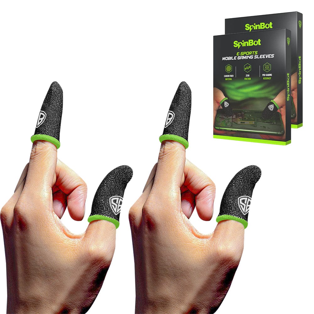 SpinBot Carbon Fiber Finger & Thumb Sleeves for PUBG, BGMI,Free Fire,etc.-Pack of 2