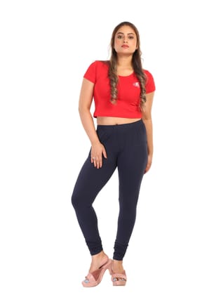 001AFR 4Cats Free Size Royal Churidar Leggings - Navy