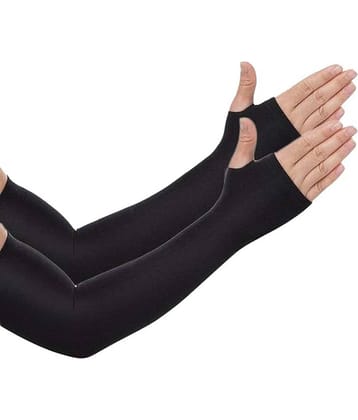 UV Protection Cooling Arm Sleeves - UPF 50 Compression Arm Sleeves for Men/Women/Students for Elbow Brace, Baseball, Basketball, Cycling Sports-Black-bike riding, 1Pair