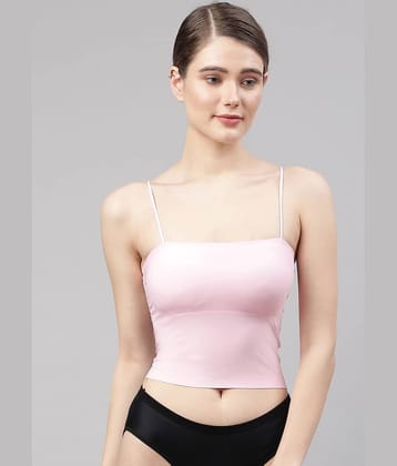 PrettyCat Polyester Lightly Padded Women's Cami bra ( Pink )