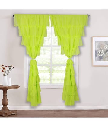 NUEVOSGHAR Single Door Semi-Transparent Rod Pocket Cotton Black Curtains ( 213 x 106 cm )