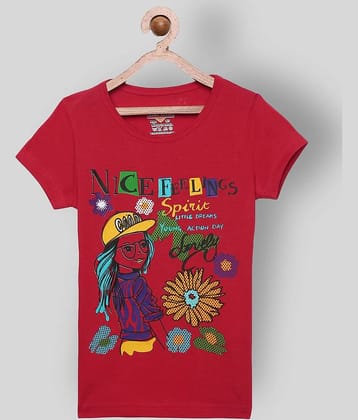 Sini Mini Pack of 1 Girls 100% Cotton T-Shirts ( Multicolor )