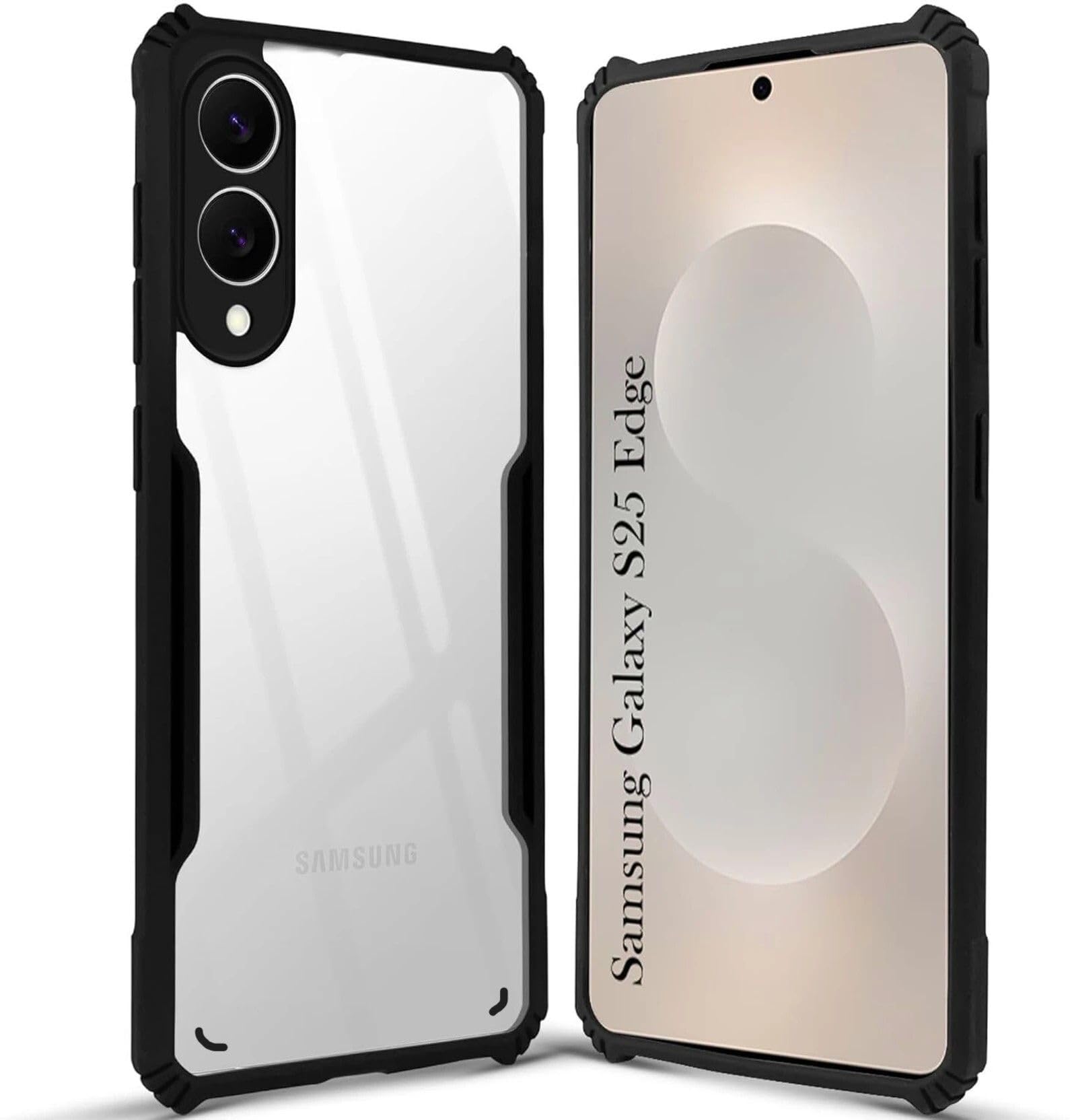 PLUGTECH Slim Shockproof Case | Matte Black Soft | Drop Protection | Precise Cutouts | Premium Mobile Cover for Samsung Galaxy S25 Edge
