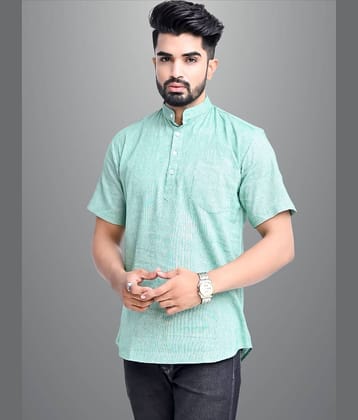 QuaClo - Green Cotton Blend Men's Regular Kurta ( Pack of 1 )