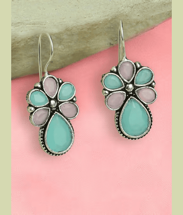 Sunhari Jewels Multi Color Hoops Earrings ( Pack of 1 )