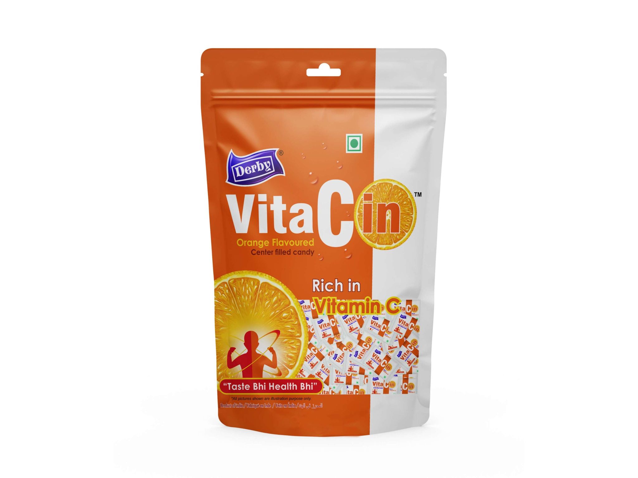 Derby Vitacin Candy Standy Pouch 50Pcs - Pack Of 12