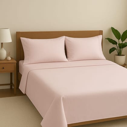 400 tc Premium soft cotton Bedsheet Set with two pillow cases plain white color specially made to give your Bedroom a  minimilst look